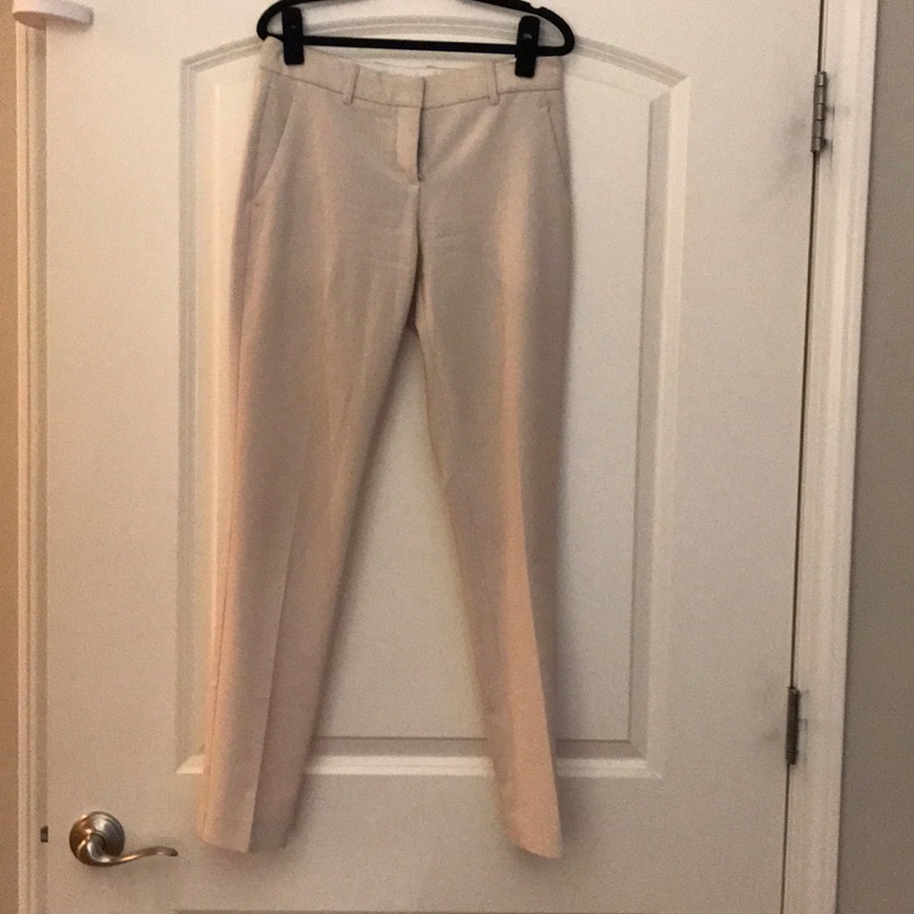 Theory cream wool straight leg pants size 0